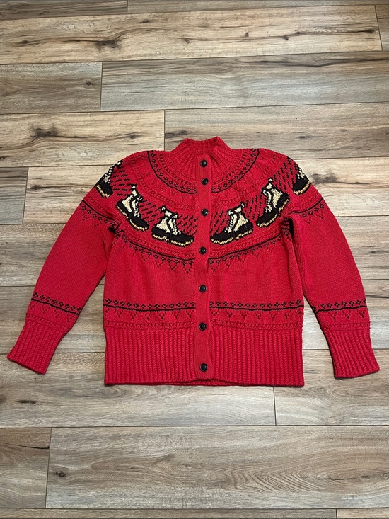 L.L. Bean Sweaters - L.L.Bean Signature Nordic Cotton Cardigan Sweater Red Duck Boot Women’s Large